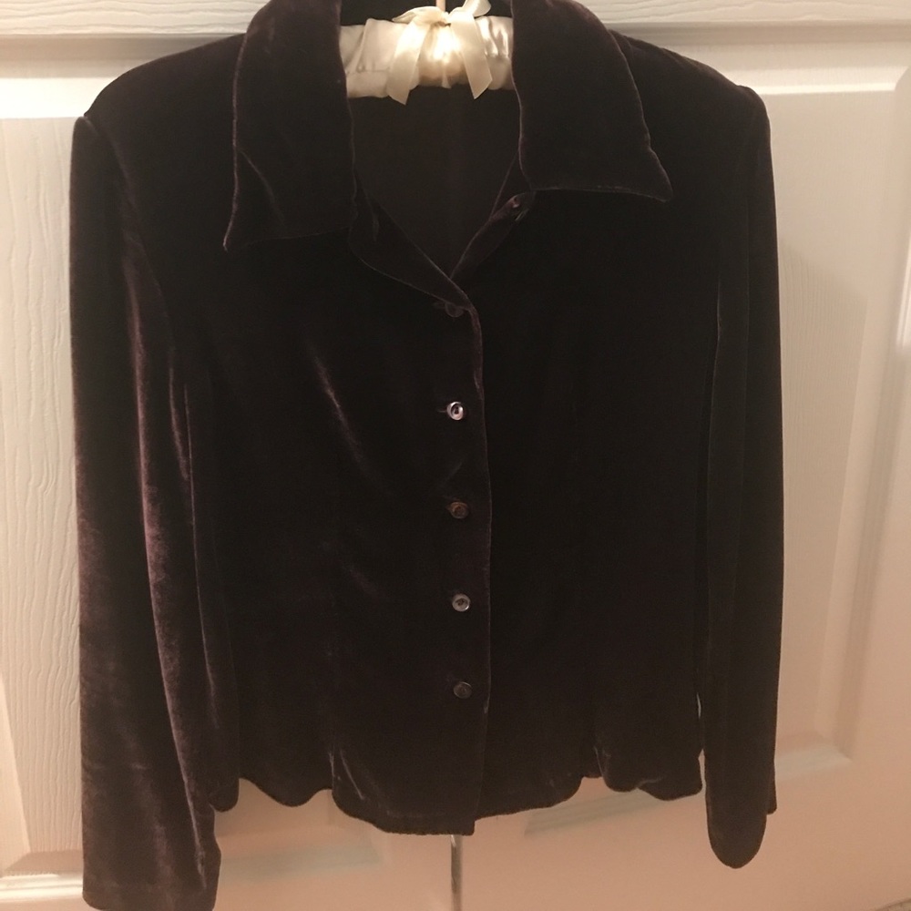 Vintage Banana Republic brown velvet buttoned top